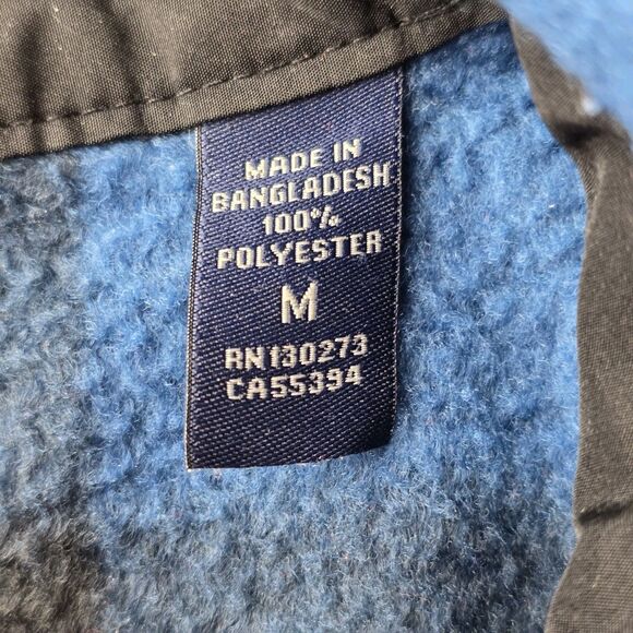 WRANGLER Premium Quality Flannel Men's Medium Fleece Blue Plaid Button Up - Picture 5 of 10